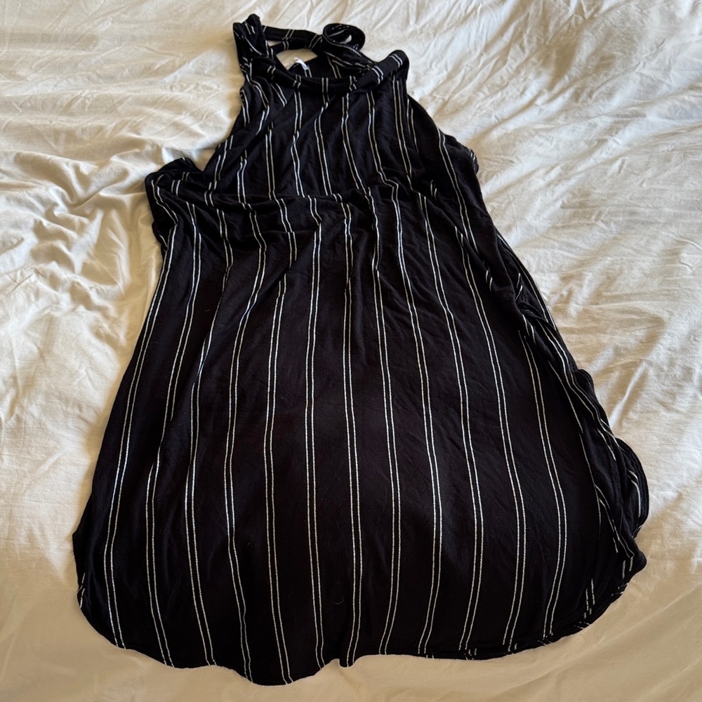 Black and White Striped Women's Dress